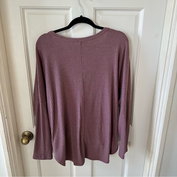 Waffle Knit Tie Front Top - Picture 6 of 6